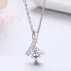 925 Sterling Silver Round White CZ Scarf Charm Undertale Pendant Necklace Women Girls Jewelry Bijoux Pingente Eternal match MOM