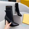 Designer Botas do tornozelo Genuíno couro apontado salto alto mulheres verificar sapatos casuais