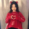 Camisola feminina Feminino 2022 Christmas Red Manga Longa Mulheres Sweater Autonn Winter Design Pullover Moda Tops Tops Student