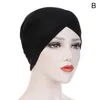 Bonnet / Skull Caps Chapeau extensible élégant pour femmes Front Turban Cross 2022 Tête Musulmane Couleur Écharpe Hijab Chemo Inde Solid Cap Beanie R5Z4 Scot