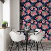 Flower Peel And Stick Modern Floral Wallpaper Pink/Green/Navy Blue/Orange Vinyl Self Adhesive Contact Paper Bedroom Decorative 210722