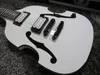 Promotie PGM 700 Paul Gilbert MIJ Viool Witte Elektrische Gitaar Dubbele F-gat Verf Zwarte Hardware Zwarte Body Binding7679861