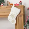 Christmas Decorations Snowflakes Plush Stockings Christmas Tree Ornament Large Candy Gift Bags Party Supplies w-00828