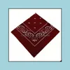 Bandanas Foulards Wraps Chapeaux, Gants Accessoires De Mode 54 * 54Cm Coton Nouveauté Double Face Imprimé Paisley Cowboy Bandana Mouchoirs Tête