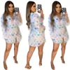 Shirts Fashion Design Clothes Women Sexy Casual Letter Digital Printed Long Sleeve Dress Plus Size S-2XL