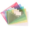 A4 Document File Tassen met Snap-knop Transparante indiening enveloppen Plastic File Papieren Mappen Houders 6 kleuren Aanpasbaar Logo Wlly BH4707