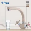 Frap Multicolor Spray Malowanie Kitchen Sink Faucet Mikser zimny i wodny Tap Crane Torneira Podwójny uchwyt 360 Rotation F5408 210724