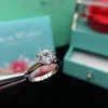 Classico oro bianco 14K 1ct 2ct 3ct Moissanite gioielli con diamanti Trendy Wedding Party Engagemen Anniversary Ring
