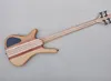 4 Strings Neck-thru-body Electric Bass Guitar with Abalone Inlay,Rosewood Fretboard