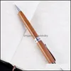 Supplies School & Industrialluxury Handmade Wooden Twist Business Office Medium Nib Ballpoint Pen Stationary Writing Tool X3Ue Pens Drop Del