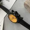 최고 AAA Mens 고급 시계 쿼츠 배터리 316L 스틸 블랙 케이스 오렌지 페이스 45mm 다이얼 남자 캐주얼 시계