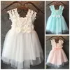 Baby Girl Princess Lace Tulle Flower Fancy Backless Suknia Formalna Party Dress 2-7y Q0716