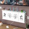 Trådlös WiFi Router Förvaringslåda PVC Panel Hylla vägg Hängande Plug Punch Free Board Bracket Kabel Organizer Heminredning 210922