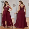 Grande taille robe à paillettes a-ligne col en v sans manches Maxi robe élégante robe De soirée femmes longues robes De soirée Vestidos De Festa 210302