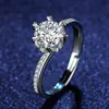 Solitaire Ladies Ring Imitation de mode coréenne Moisanite White Gold plaqué Cubic Zircon Anals de mariage pour la vente de mariage