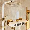 Banyo duş setleri sabit sıcaklık seti tam bakır ev banyosu otomatik kontrol karıştırma valfi basınçlı yağmur