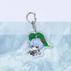 Genshin Impact Keychain Man Klee Acrylic Game Nyckelring Kvinnor Kvinnor Key Holder Par Keyring Hu Tao Key Ring Pendant LLAVEROS LUMINE