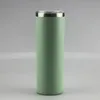 Nowy 20 uncji Pokryty proszkowo Skinny Tumbler 20 Kolory Opcje Slim Double Walled Ze Stali Nierdzewnej Kumbler Coffee Butelka Matowa morska Wysyłka ZZE5180