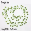 Decoratieve bloemen kransen 200 cm blad home decor kunstmatige klimop garland planten wijnstok nep loof creeper groene krans bruiloft decoratie