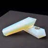 Hela Raw Natural White Opal Crystal Smoking Pipe Rock Stone Quartz Point Obelisk Hexagonal Wand Tobacco Cigaretthållare Smok9212569