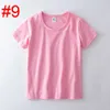 Camisetas lisas para niños, camisetas de manga corta en 10 colores, camisas de algodón para bebés, ropa de Lersure para adolescentes, trajes de jersey para niños