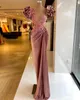 Elegant Velvet Evening Dresses Puffy Flower Sleeves Ruffles Mermaid Sequins Lång Kvinnor Plus Size Pageant Prom Crows