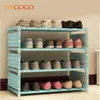 Multicolor Simple Shoe Cabinets Ironwork Assembly of Rack with Modern Dustproof Cabinet Four floors 50cm Hight Y200527