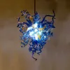 Blue Chandeliers Lamp High Quality LED Bulbs Home Hotel Wedding Decoration Hand Blown Murano Glass Chandelier 28 or 32 Inches