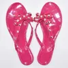 Fashion Woman Flip Flops Summer Sho Cool Beach Rivets Big Bow Flat Sandals Brand Jelly Sho Girls Size 36-41