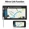 & MP4 Players 7010B 2 Din Car Radio 7Inch Player Mp5 Contact Screen Bluetooth Multimedia Mirror Android Backup Camera Monitor(4Led)