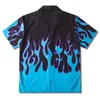 T-shirts pour hommes Lacible Hawaiian Beach Chemises Hip Hop Fire Flame Casual Bouton Chemise Hommes 2021 Mode d'été Tops à manches courtes