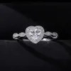 Hou van kubieke zirkoon diamanten ringband vinger hart vormel vrouwen ringen verloving bruiloft mode sieraden wil en zandig