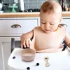 Bite Bites Baby Silicone Gaptwareセット赤ちゃんの餌ボウルBPA自由防水スプーン滑り止め食器皿のための皿食なしG1221