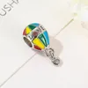 Pandora Bilezikler Uyar 20 adet Yaz Gökkuşağı Sıcak Hava Balon Aşk Kristal Emaye Kolye Charms Boncuk Gümüş Charms Boncuk Kadınlar Için DIY Avrupa Kolye Takı