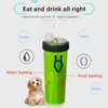 2 in 1 Pet Travel Drink Bottiglia d'acqua Pieghevole Ciotola per alimenti per cani Tazza da viaggio Alimenti per esterni Dispenser per acqua potabile Gatto Y200922210p