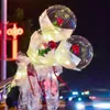 バレンタインデーLED発光バルーンローズブーケ透明ボールローズギフト誕生日パーティー結婚式の装飾風船CCF12790