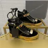 Hommes Femmes Casual Chaussures Crocdile Snake Leather avec Zipper Metallic Embossed High Cut Boot Designer Black Gold Sneakers Lace Up Trainers Chaussures rxcfxqssz