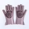 Gants de nettoyage en silicone résistant à la chaleur Pan Pot Lavage de vaisselle Multi-fonction Scrubber Chiffons de lavage en caoutchouc