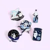 Emaille broches pins walvis astronaut broche revers Badges mode sieraden cadeau voor vrouwelijke kinderen will en sandy