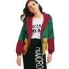 Kadife Patchwork Ceketler Sonbahar Kadın Temel Bombacı Ceket Harajuku Cepler Giyim Kış Streetwear Artı Boyutu 3XL