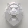 Lion Head 3D Paper Model Animal Sculpture Papercraft DIY Craft for Living Room Decoration Home Decor Bar Wall Art 211105