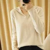 Tailor Sheep Cotton hooded sweater women's long-sleeved knitted pullover loose casual hoodie top 211011