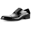 Designer italien vache en cuir véritable formelle Oxford chaussures à lacets bout pointu bureau d'affaires robe de mariée chaussures pour hommes D02