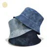 Beretten 1 stks vrouwen hoed zomer denim emmer opvouwbare visserij hoeden trendy outdoor dubbele zijde sunhat cap tls