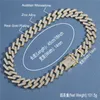 Solid 14mm Miami Cuban Chain Choker Square Link Ketting Goudkleur Iced Out Diamond Rock Hip Hop Style Men's Jewelry313c