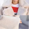 Mujeres de invierno de alta calidad de imitación de piel de conejo abrigo de lujo largo suelto solapa sobre grueso cálido más tamaño femenino felpa s 210928