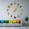 Orologi da parete Design moderno Design orologio 3D Coppa da caffè a forma di tazza di caffè Acrilico casa per cucina Dinner Room Decor Specchio Orologe silenzioso