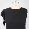 الكشكشة فساتين زائد الحجم 4xl 5xl س الرقبة المرأة أكمام bodycon ميدي مكتب مساء حزب المناسبات حدث الجلباب الصيف 210527