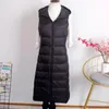 Damesvesten 2022 Winter Antumn Women Ultra Light Down Long Vest met capuchon Casual slanke vest witte eend gilet aankomst AE755 Stra22