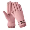 Cinq doigts gants mode hiver femmes coupe-vent imperméable interne peluche chaude dame mitaines écran tactile doux doux fem37417924